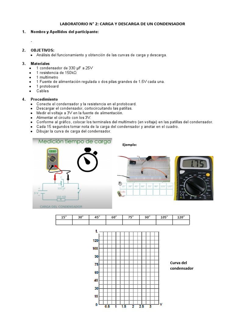 Laboratorio 2 Carga y Descarga de Un Condensador PDF