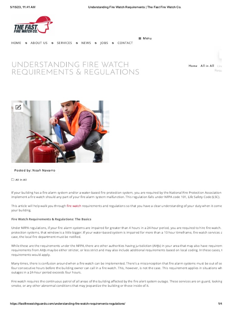 Understanding Fire Watch Requirements The Fast Fire Watch Co PDF