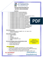 LISTA DE ÚTILES - 3ero Secundaria PDF