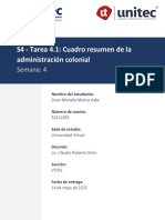 S4 - Tarea 4.1 Cuadro Resumen de La Administración Colonial Duan Michelle Molina