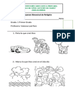 Examen Bimestral de Religión y Ciencias