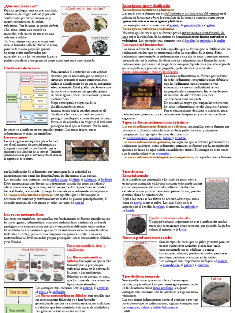 Clasificación de las Rocas: Tipos y Definición | PDF