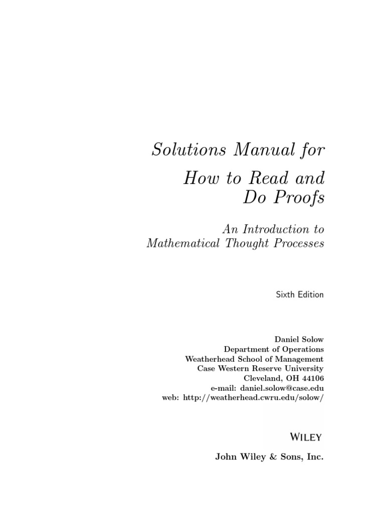 Solutions manual for how to read and do proofs download free pdf