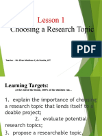 Choosing A Research Topic