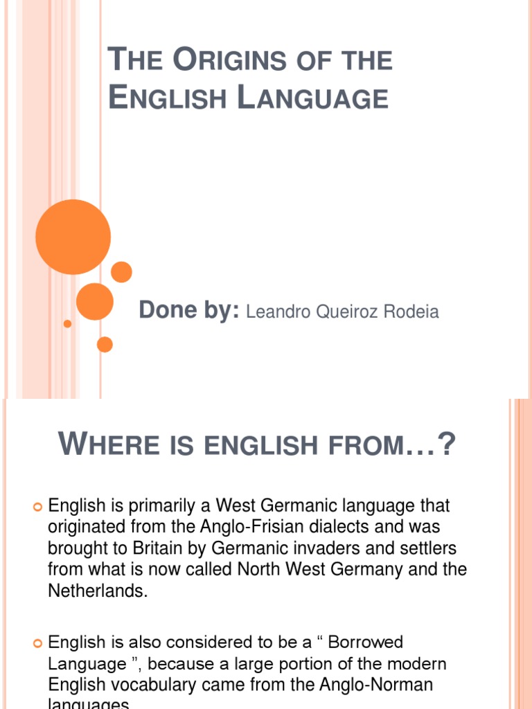Origins and Evolution of English Language | PDF | English Language ...