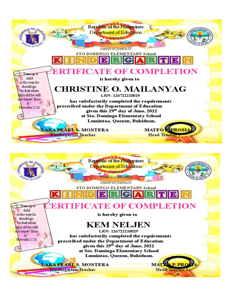 Certification of Completion | PDF