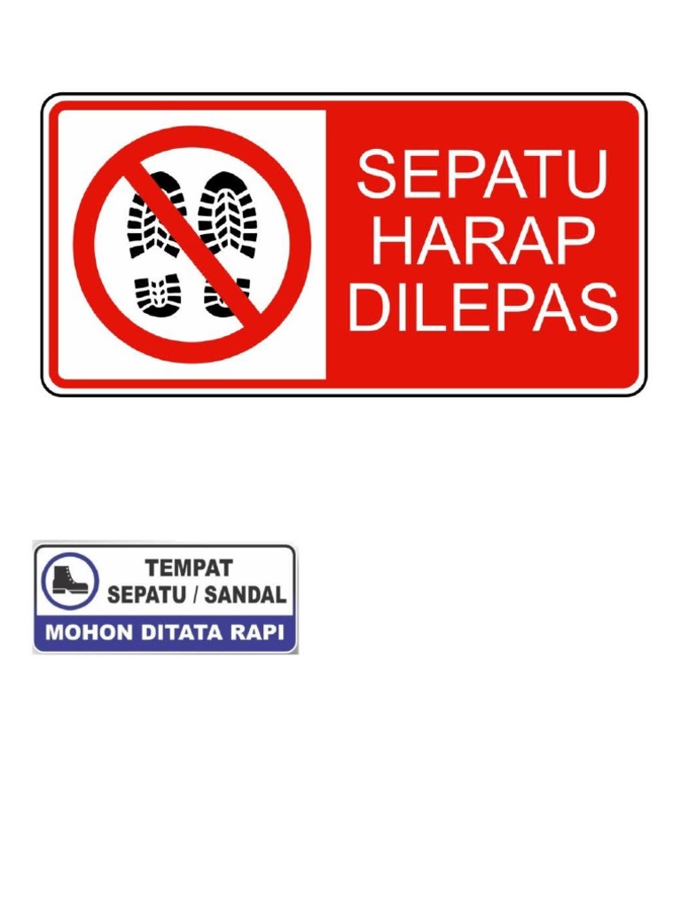 Stiker Sepatu Harap Dilepas | PDF