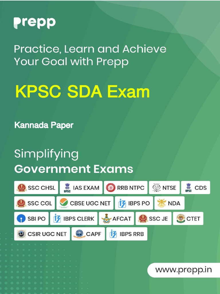KPSC SDA Exam Question Papers 2023 | PDF