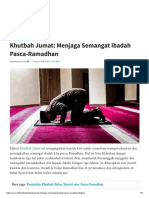 Khutbah Jumat - Menjaga Semangat Ibadah Pasca-Ramadhan