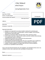 Swimming Registration Form