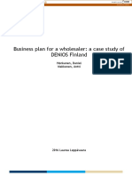 Business Plan For A Wholesaler: A Case Study of DENIOS Finland