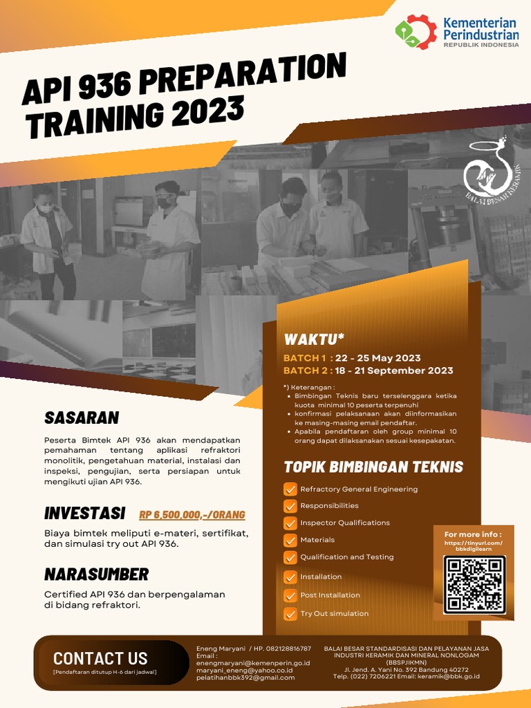 Pelatihan Sertifikasi API 936 2023 | PDF