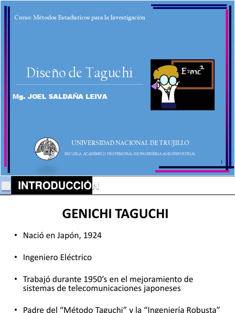 Diseño de Taguchi en Métodos Estadísticos | PDF | Science | Método ...