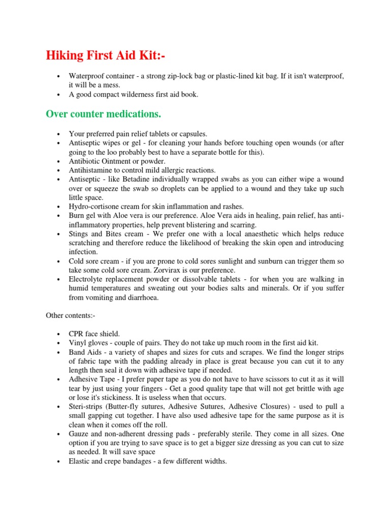 How To Build A Hiking First Aid Kit