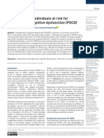 Identification of Individuals at Risk For Postoperative Cognitive Dysfunction (POCD)