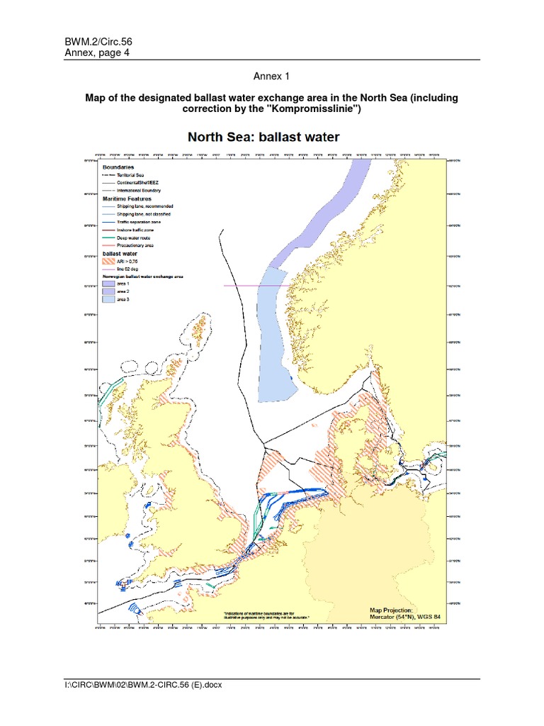 Ballast Water Exchange Area North Sea PDF Geophysics Graphic Design