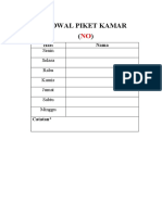 Format Jadwal Piket Kamar