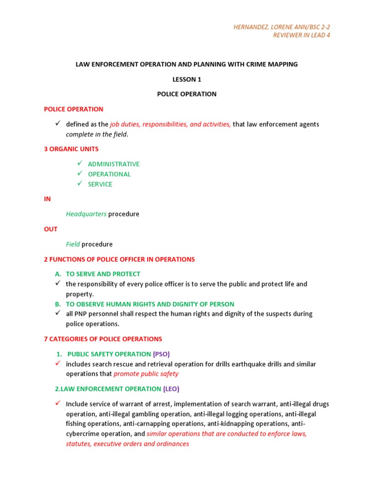 Police Operations and Patrol Overview | PDF | Search And Seizure ...