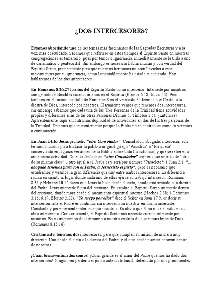 Dos Intercesores | PDF | Intercesión | espíritu Santo