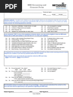 MRI Safety Checklist for Patients | PDF | Implant (Medicine) | Magnetic ...