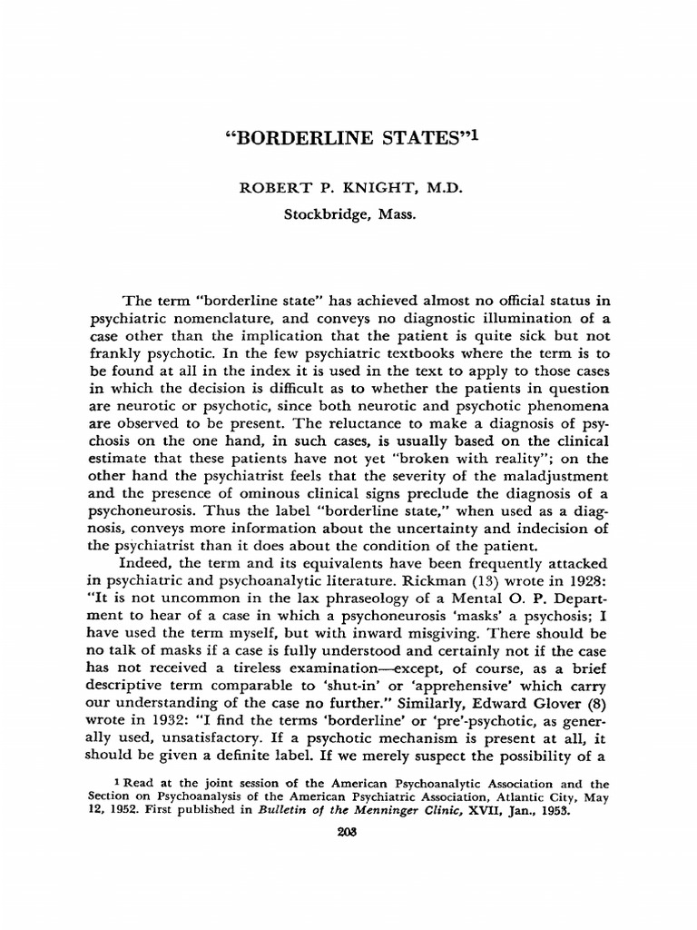 Understanding the Complexities of Borderline States: An Argument for ...