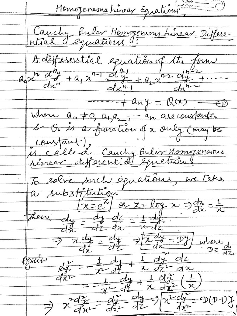 Homogeneous Linear Differential Equation 1 PDF