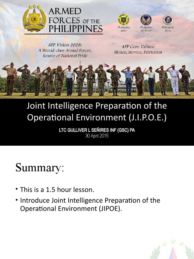 JIPOE: An Overview and Process Guide | PDF