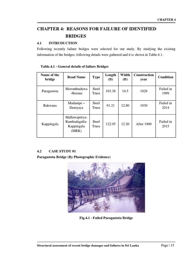 Truss Bridge Failure Analysis in Sri Lanka | PDF | Fatigue (Material ...