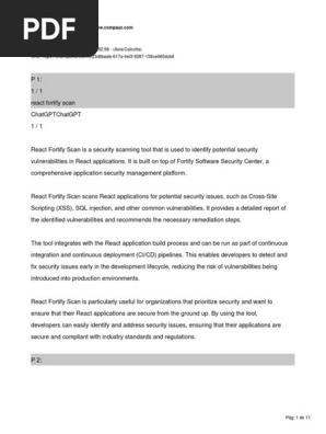 react fortify scan