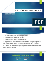Organization in The Arts:: Elements of Design Principles of Design