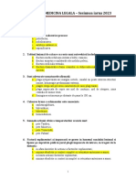 TEST MEDICINA LEGALA - Sesiunea Iarna 2023