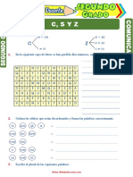 Palabras Con La C S Z para Segundo Grado de Primaria