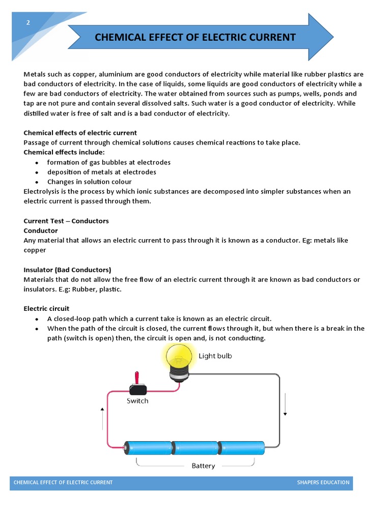 Chemical Effects of Electric Current | PDF
