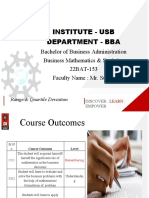 Institute Business Mathematics & Statistics Course Outcomes