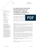No Bidirectional Relationship Between Depression and Periodontitis: A Genetic Correlation and Mendelian Randomization Study