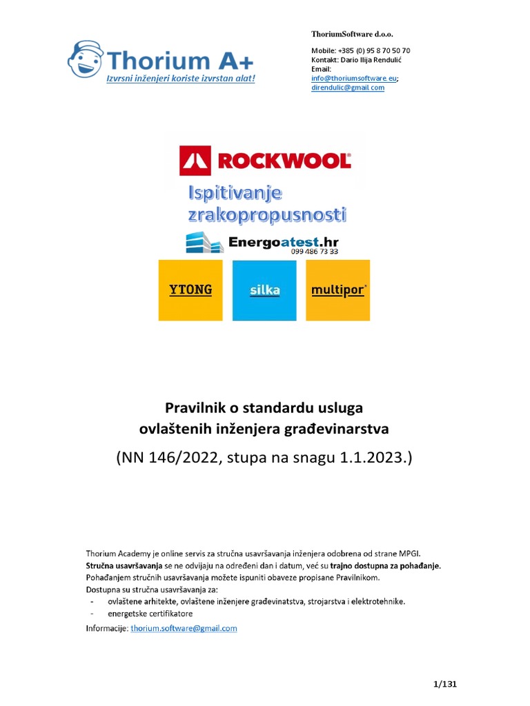 Pravilnik Standardu Usluga Ovlastenih Inzenjera Gradevinarstva | PDF