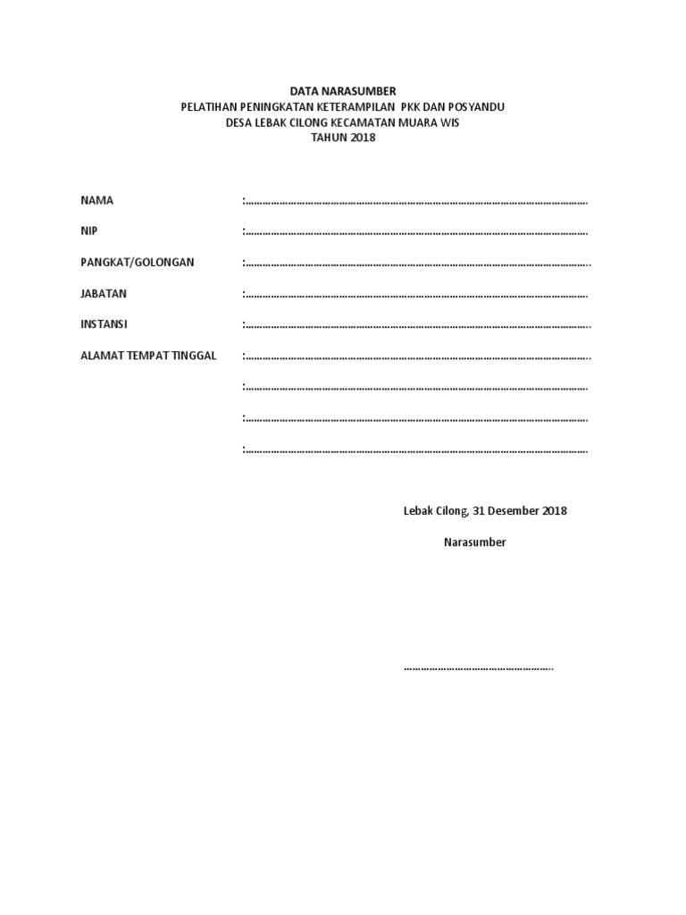 Data Narasumber | PDF