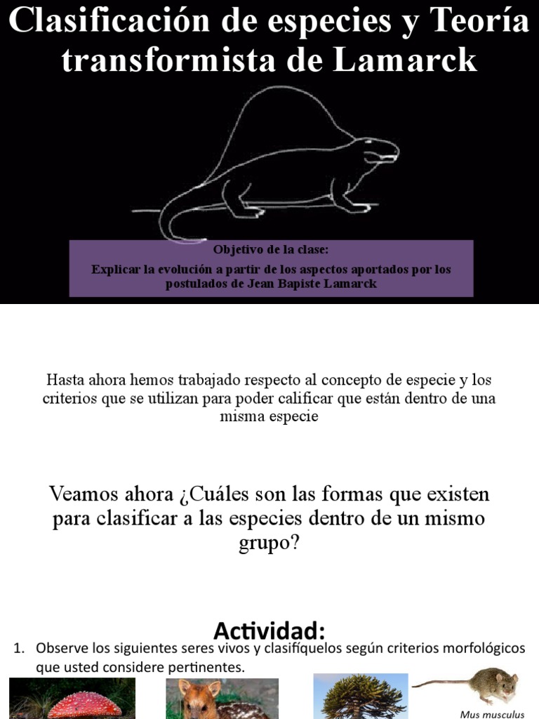 Clase 4 La Teoría Evolutiva y El Aporte de Lamarck | PDF