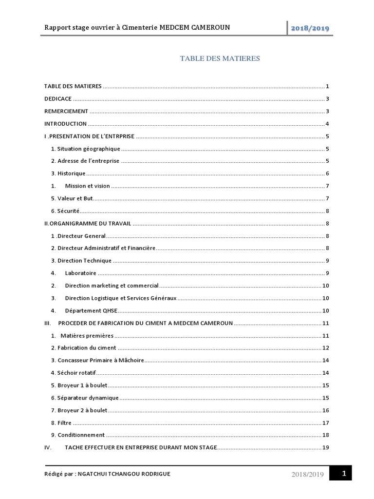 Rapport de Stage | PDF