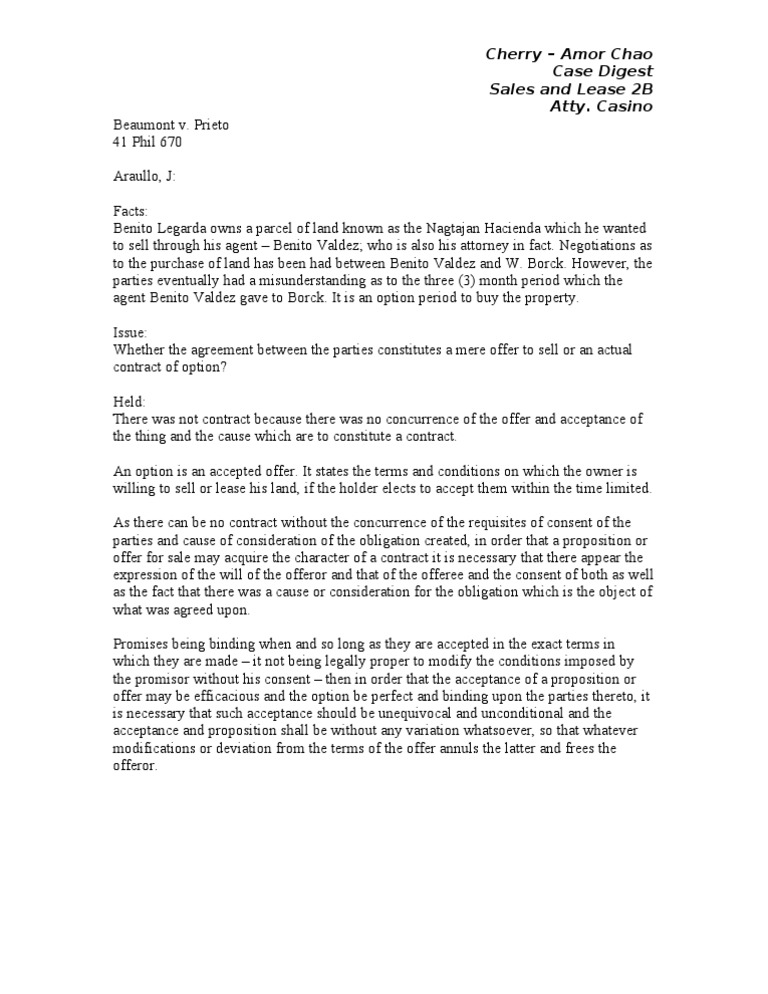 Beaumont V Prieto Digest PDF