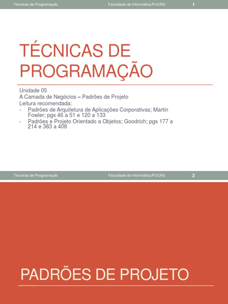 Padrões de Projeto em Programação | PDF | Classe (programação de ...