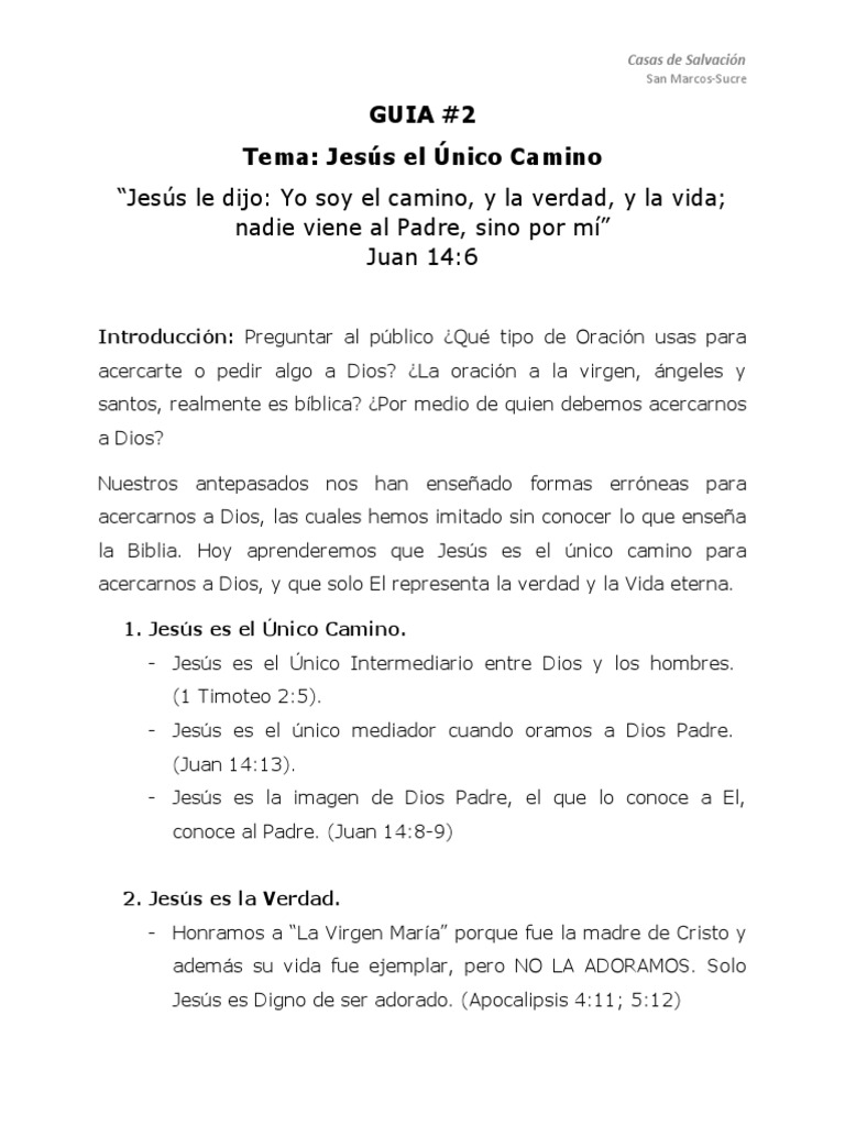 Guia 2 Jesus El Unico Camino Pdf
