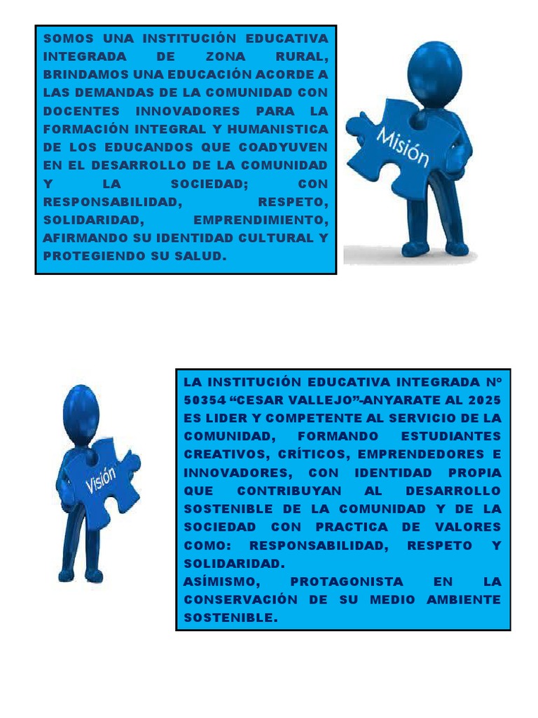 Mision y Vision de La I.E. 2023. | PDF