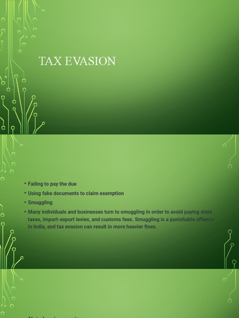 Examples For Tax Evasion PDF