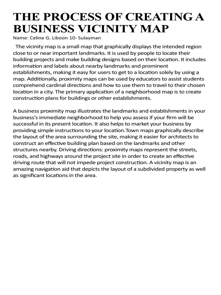 Creating a Business Vicinity Map | PDF