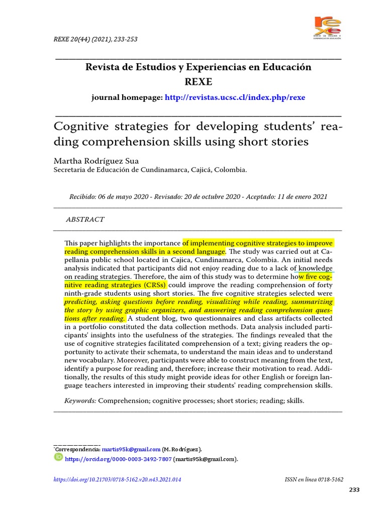 Cognitive Strategies for Reading Comprehension | PDF | Reading ...