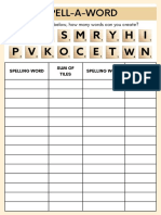 Literacy Spelling Word Game