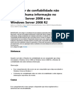 Monitor de Confiabilidade Não Exibe Nenhuma Informação