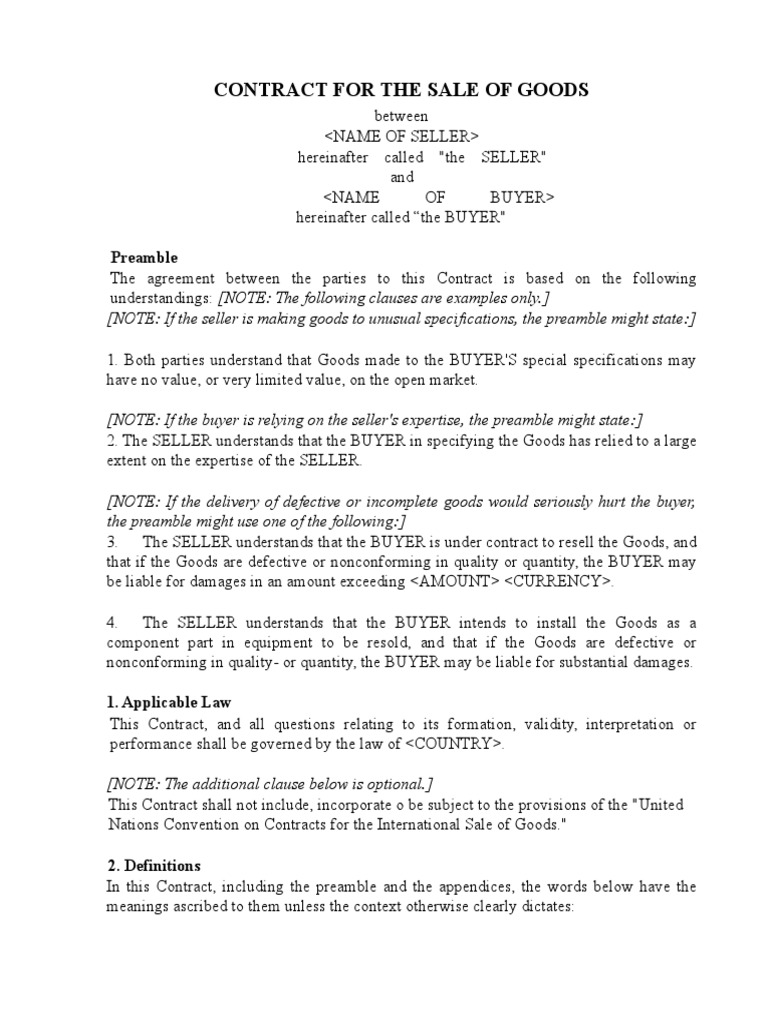 Specimen Contract Pinnel | PDF