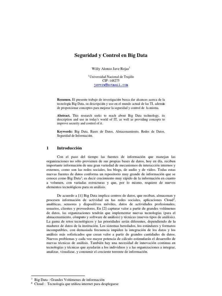 Seguridad en Big Data: Control Eficaz | PDF | Apache Hadoop | Big Data